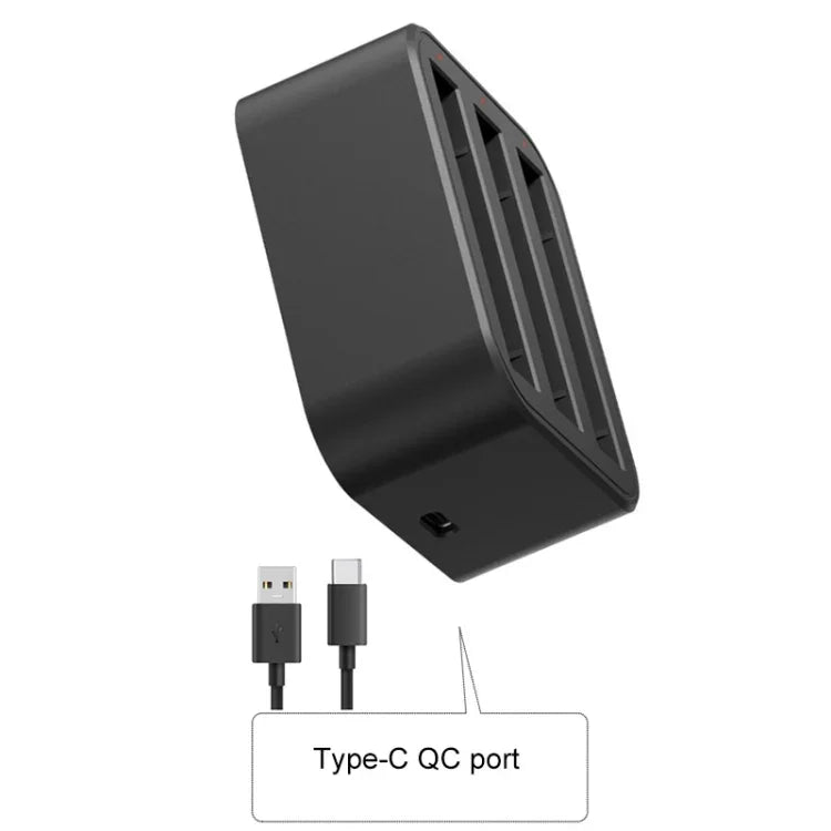 Carregador Rápido de Baterias Tri-Slot para Insta360 X3 / One X2, Para Insta360 X3 / One X2 Tri-Slot Batteries