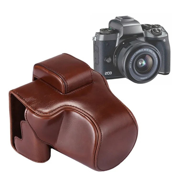 Capa de Corpo Inteiro em Pele PU para Câmara com Alça para Canon EOS M5, Para EOS M5