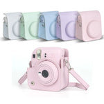 Bolsa de Pele para Câmara FUJIFILM instax mini 12 com Alça