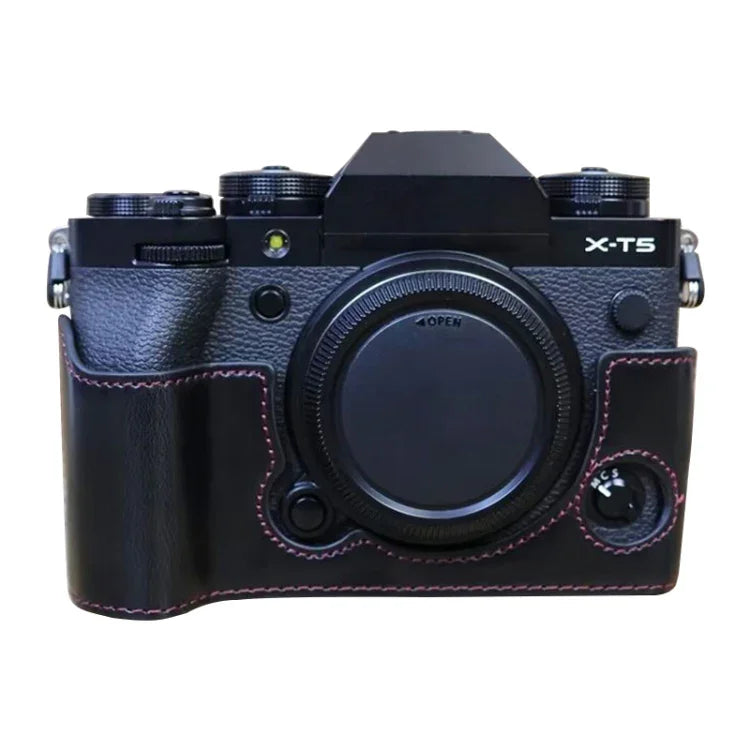 Base de Capa Metade de Câmara em Pele PU com Rosca de 1/4 polegada para FUJIFILM X-T5, Para FUJIFILM X-T5
