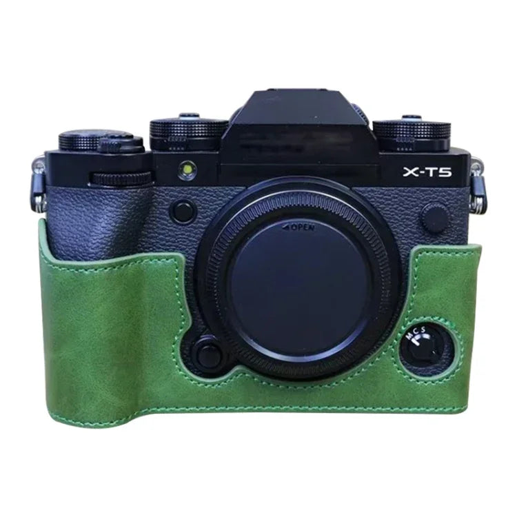 Base de Capa Metade de Câmara em Pele PU com Rosca de 1/4 polegada para FUJIFILM X-T5, Para FUJIFILM X-T5