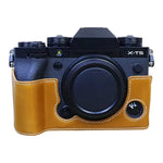Base de Capa Metade de Câmara em Pele PU com Rosca de 1/4 polegada para FUJIFILM X-T5, Para FUJIFILM X-T5