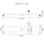 Trilho Deslizante de União YELANGU YLG0119A de 60cm + Fivela de Carrinho para Câmaras SLR / Vídeo, Trilho de 60cm + Fivela de Carrinho