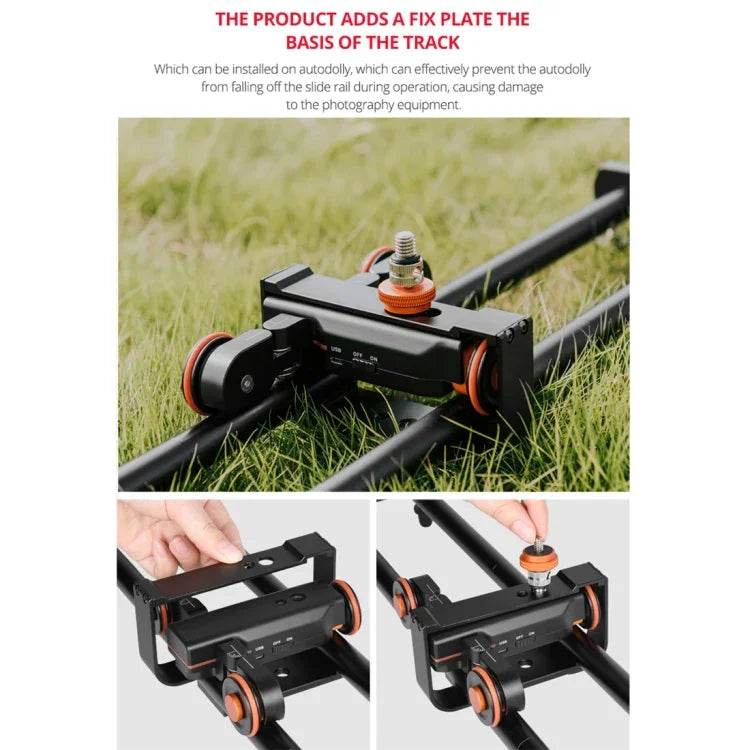 Trilho Deslizante de União YELANGU YLG0119A de 60cm + Fivela de Carrinho para Câmaras SLR / Vídeo, Trilho de 60cm + Fivela de Carrinho