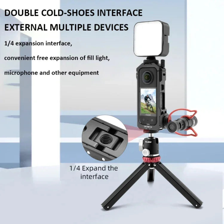 Estojo de Estrutura Alargada em Metal para Insta360 X3 YELANGU LW-ONE X3, LW-ONE X3