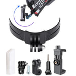 Kit Dobrável de Montagem para Câmara de Ação com Suporte para Telemóvel, Fivela J-Hook, Suporte Giratório para Telemóvel e Adaptador, Montagem Dobrável e Flexível