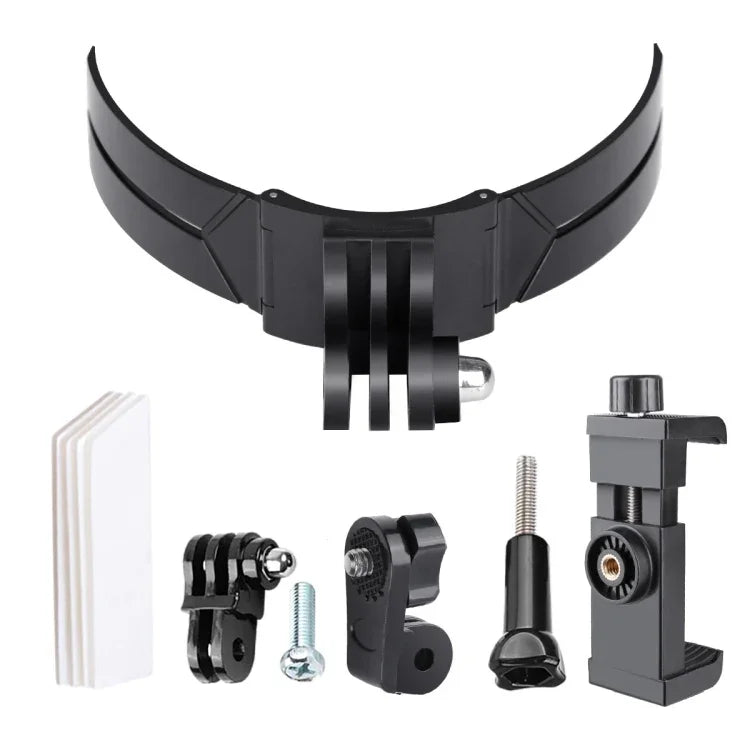 Kit Dobrável de Montagem para Câmara de Ação com Suporte para Telemóvel, Fivela J-Hook, Suporte Giratório para Telemóvel e Adaptador, Montagem Dobrável e Flexível