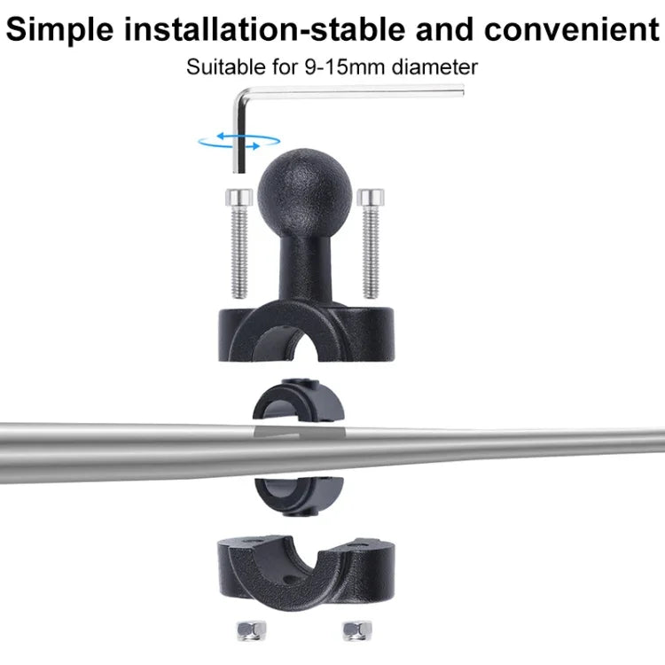 Suporte de Fixação para Guiador de Banco Frontal de Carro com Cabeça de Esfera 21mm com Adaptador para Tripé e Parafuso para GoPro, Insta360, DJI e Outras Câmaras de Ação, 21mm 16.3cm