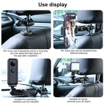 Suporte Fixador de Guiador para Banco Frontal de Carro com Cabeça de Bola 25mm, Adaptador de Tripé & Parafuso para GoPro, Insta360, DJI e Outras Câmaras de Ação, 25mm 22cm