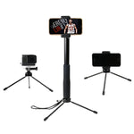 Suporte de Tripé Dobrável com Empunhadura 30-93cm Multi-funcional Selfie Stick Monopé para GoPro, Insta360, DJI e Outras Câmaras de Ação, Telemóveis, Comprimento: 30-93cm