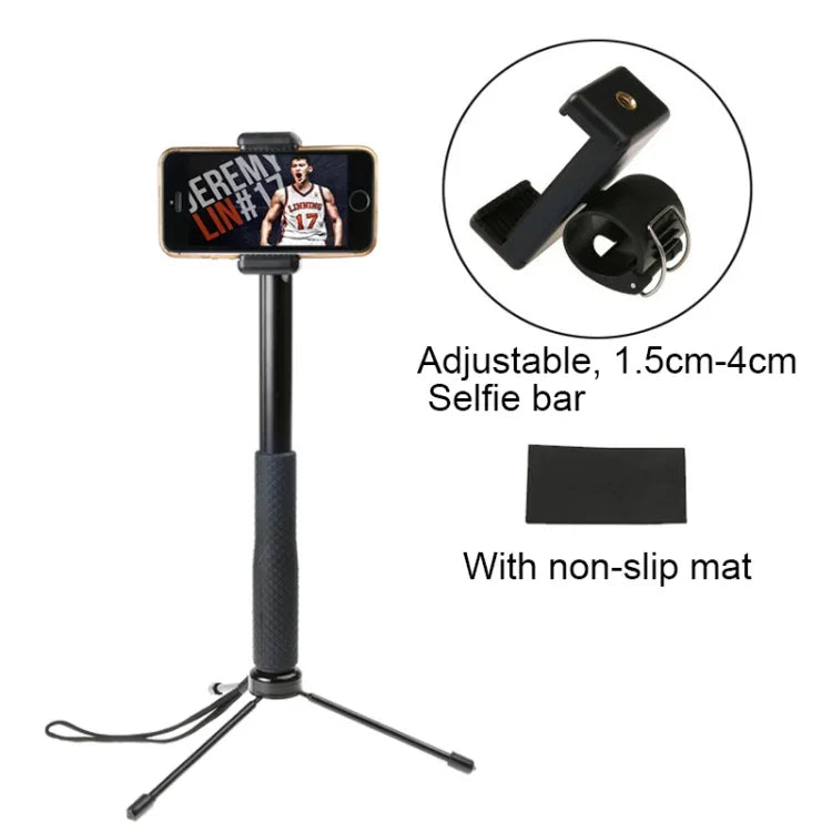 Suporte de Tripé Dobrável com Empunhadura 30-93cm Multi-funcional Selfie Stick Monopé para GoPro, Insta360, DJI e Outras Câmaras de Ação, Telemóveis, Comprimento: 30-93cm