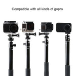 Suporte de Tripé Dobrável com Empunhadura 30-93cm Multi-funcional Selfie Stick Monopé para GoPro, Insta360, DJI e Outras Câmaras de Ação, Telemóveis, Comprimento: 30-93cm