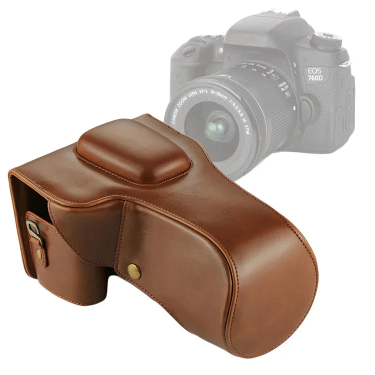 Estojo de Couro PU para Câmara Corpo Inteiro para Canon EOS 760D / 750D (Lente 18-135mm), Para EOS 760D