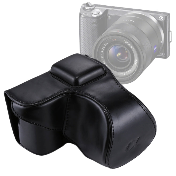 Bolsa de Câmera em Pele PU com Alça para Sony NEX 5N / 5R / 5T (Objetivas 16-50mm / 18-55mm), Para Sony NEX 5N