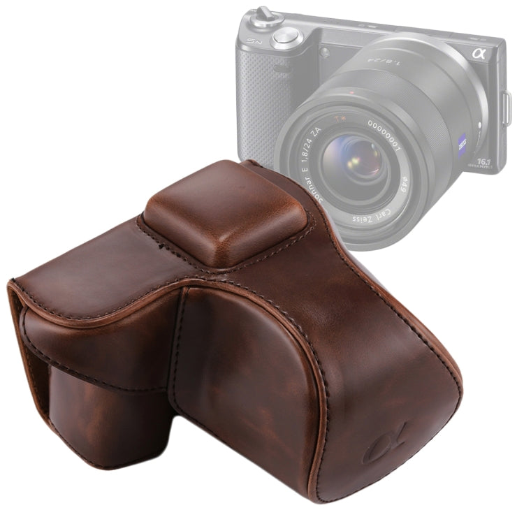 Bolsa de Câmera em Pele PU com Alça para Sony NEX 5N / 5R / 5T (Objetivas 16-50mm / 18-55mm), Para Sony NEX 5N