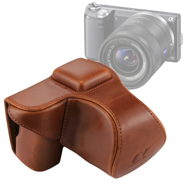 Bolsa de Câmera em Pele PU com Alça para Sony NEX 5N / 5R / 5T (Objetivas 16-50mm / 18-55mm), Para Sony NEX 5N