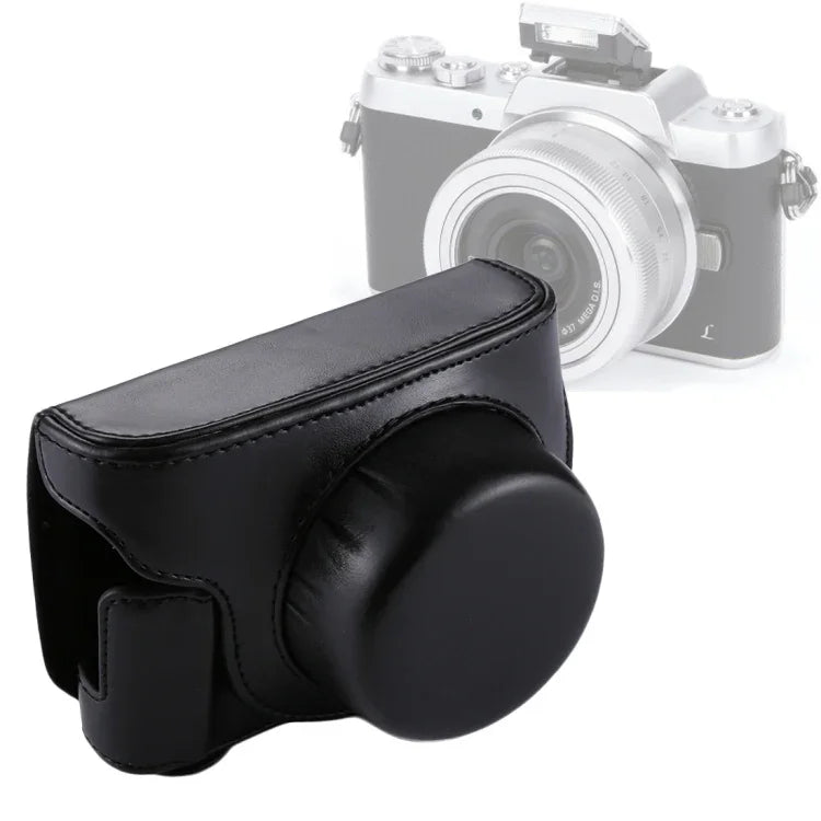 Bolsa de Câmera em Pele PU com Alça para Panasonic Lumix GF7 / GF8 / GF9 (Objetivas 12-32mm / 14-42mm), Para Lumix GF7