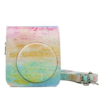 Bolsa Protetora para Câmara em Pele PU com Padrão de Pintura a Óleo Arco-íris para Câmara FUJIFILM Instax Mini70, Pintura a Óleo Arco-íris