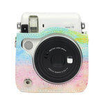 Bolsa Protetora para Câmara em Pele PU com Padrão de Pintura a Óleo Arco-íris para Câmara FUJIFILM Instax Mini70, Pintura a Óleo Arco-íris