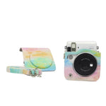 Bolsa Protetora para Câmara em Pele PU com Padrão de Pintura a Óleo Arco-íris para Câmara FUJIFILM Instax Mini70, Pintura a Óleo Arco-íris
