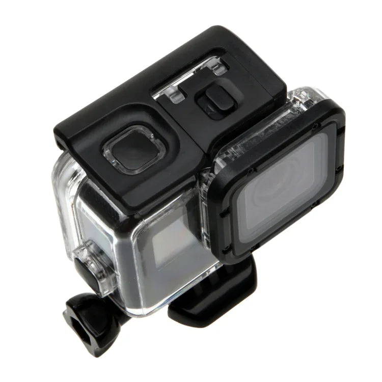 Para GoPro HERO6 /5 Caixa Protetora Subaquática 30m + Tampa Traseira Oca com Fivela Suporte Básico & Parafuso, Sem Necessidade de Desmontar a Objetiva (GP413), Caixa Protetora + Tampa Traseira