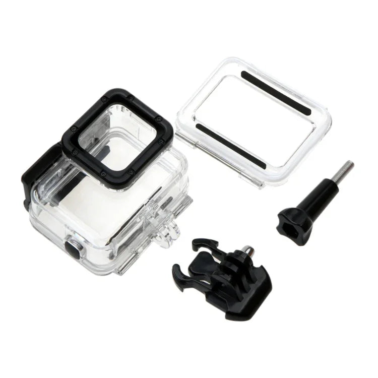 Para GoPro HERO6 /5 Caixa Protetora Subaquática 30m + Tampa Traseira Oca com Fivela Suporte Básico & Parafuso, Sem Necessidade de Desmontar a Objetiva (GP413), Caixa Protetora + Tampa Traseira