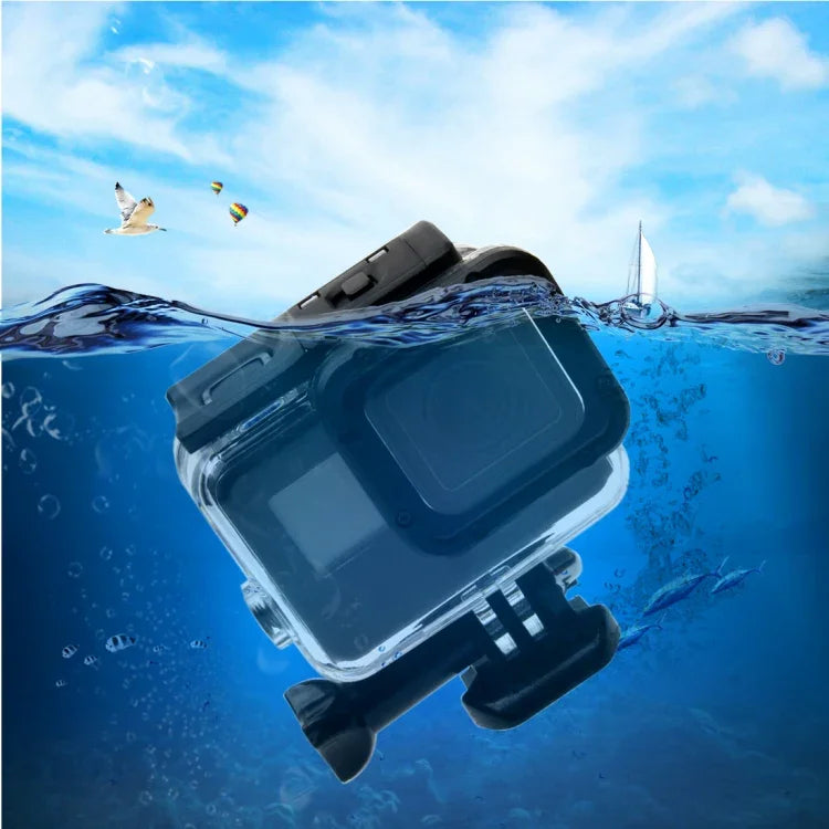 Para GoPro HERO6 /5 Caixa Protetora Subaquática 30m + Tampa Traseira Oca com Fivela Suporte Básico & Parafuso, Sem Necessidade de Desmontar a Objetiva (GP413), Caixa Protetora + Tampa Traseira