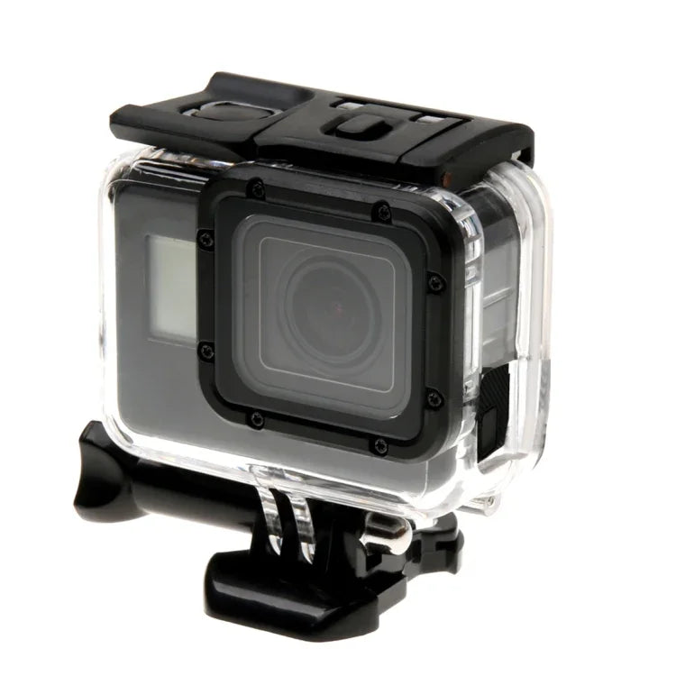 Caixa Protetora Esqueleto para GoPro HERO6 /5 + Tampa Traseira Oca com Fecho Montagem Básica & Parafuso, Sem Necessidade de Desmontar a Lente, Tampa Traseira Oca