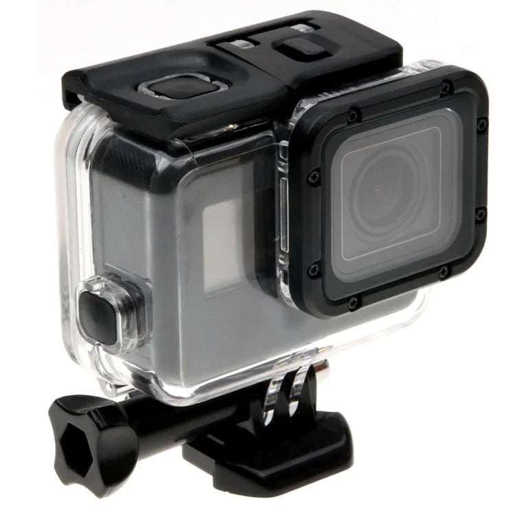 Caixa Protetora Esqueleto para GoPro HERO6 /5 + Tampa Traseira Oca com Fecho Montagem Básica & Parafuso, Sem Necessidade de Desmontar a Lente, Tampa Traseira Oca