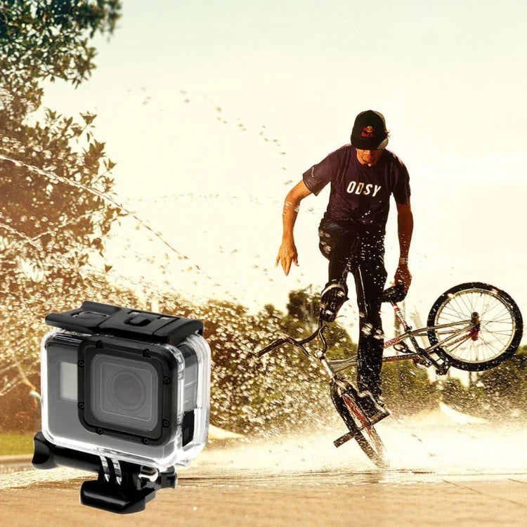 Caixa Protetora Esqueleto para GoPro HERO6 /5 + Tampa Traseira Oca com Fecho Montagem Básica & Parafuso, Sem Necessidade de Desmontar a Lente, Tampa Traseira Oca