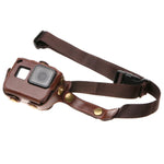 Para GoPro HERO7 Black /6 /5 Estojo em Pele PU com Correia de Pescoço & Botões, Pele PU (Castanho), Pele PU (Café), Pele PU (Preto)