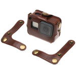 Para GoPro HERO7 Black /6 /5 Estojo em Pele PU com Correia de Pescoço & Botões, Pele PU (Castanho), Pele PU (Café), Pele PU (Preto)