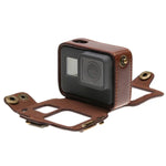 Para GoPro HERO7 Black /6 /5 Estojo em Pele PU com Correia de Pescoço & Botões, Pele PU (Castanho), Pele PU (Café), Pele PU (Preto)