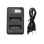 Carregador de Baterias Duplo com Ecrã LCD e Cabo USB para Câmara Desportiva Xiaoyi 4K, Mostra Capacidade de Carregamento (XM47), Carregador de Baterias com Ecrã LCD