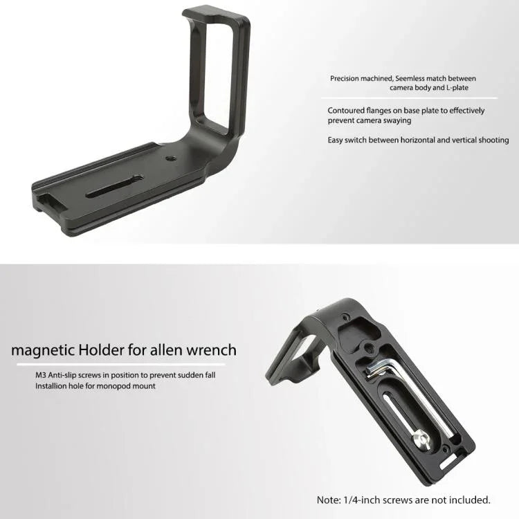 Suporte Base de Placa L de Libertação Rápida para Fotografia Vertical FITTEST FLN-D850 para Nikon D850, Nikon D850
