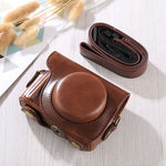 Bolsa de Câmera em Pele PU com Alça para Canon G9X / G9X II, Para G9X