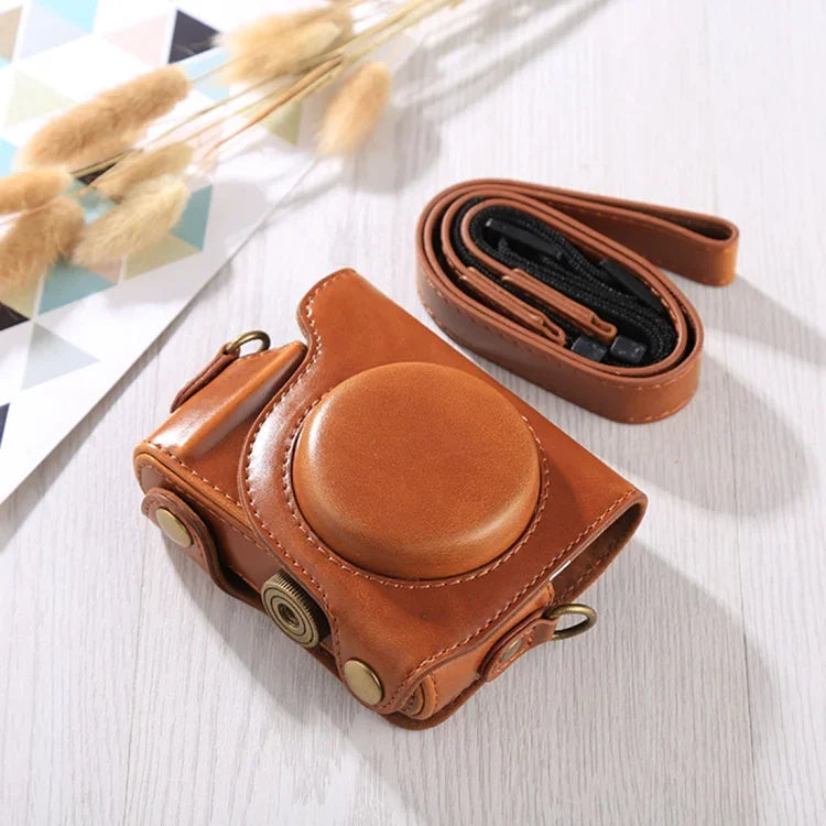 Bolsa de Câmera em Pele PU com Alça para Canon G9X / G9X II, Para G9X