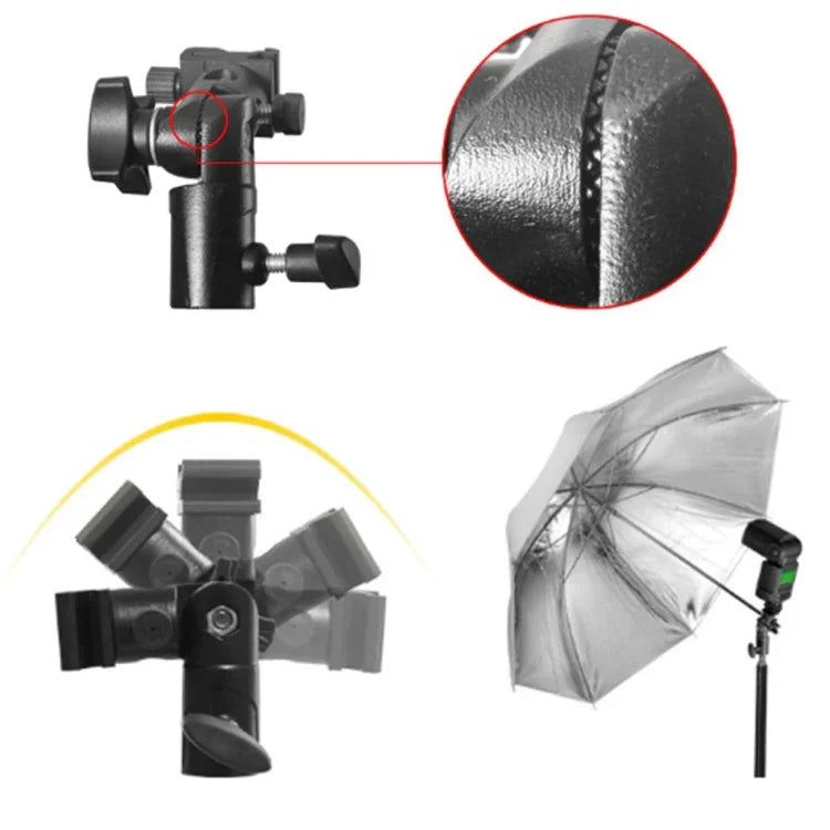 Suporte Multifuncional para Flash Tipo E com Suporte para Guarda-Chuva, Carga Máxima: 3kg, Suporte E