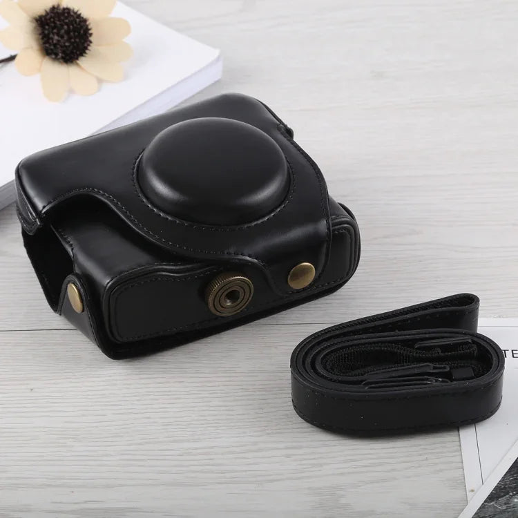 Estojo de Corpo Inteiro em Pele PU para Câmara Canon G16 com Alça, Para G16