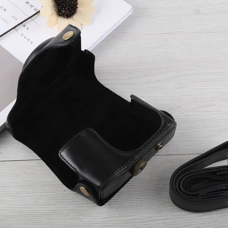 Estojo de Corpo Inteiro em Pele PU para Câmara Canon G16 com Alça, Para G16