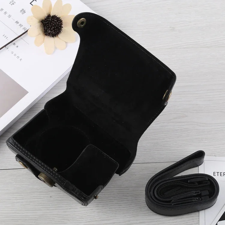 Estojo de Corpo Inteiro em Pele PU para Câmara Canon G16 com Alça, Para G16