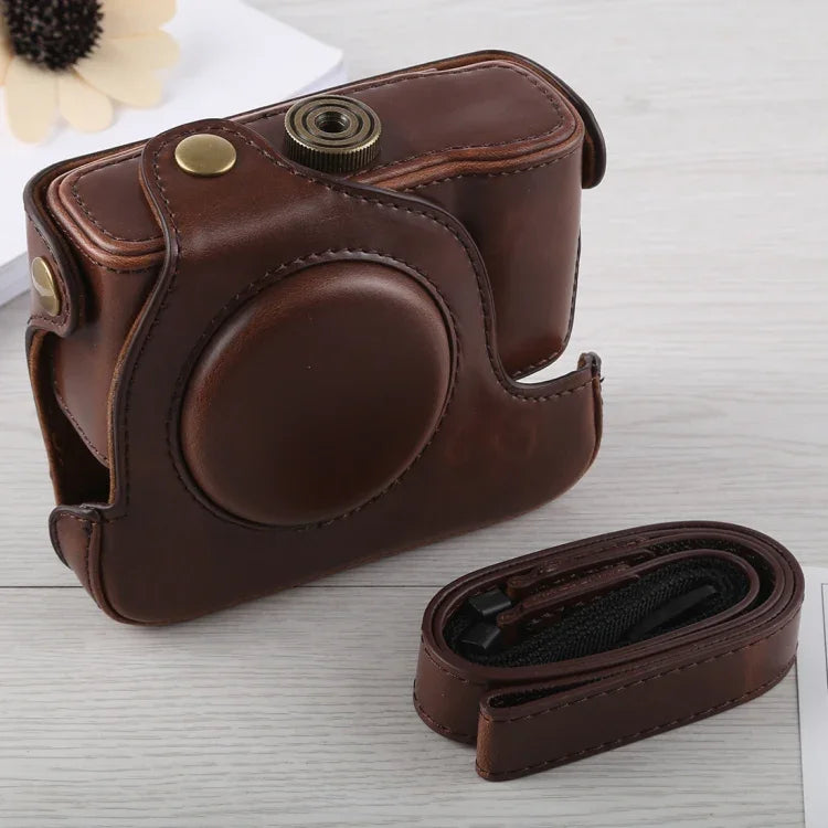 Estojo de Corpo Inteiro em Pele PU para Câmara Canon G16 com Alça, Para G16