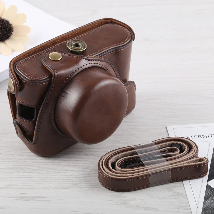 Estojo de Corpo Inteiro em Pele PU para Câmara Fujifilm X100F com Alça, Para FUJI X100F