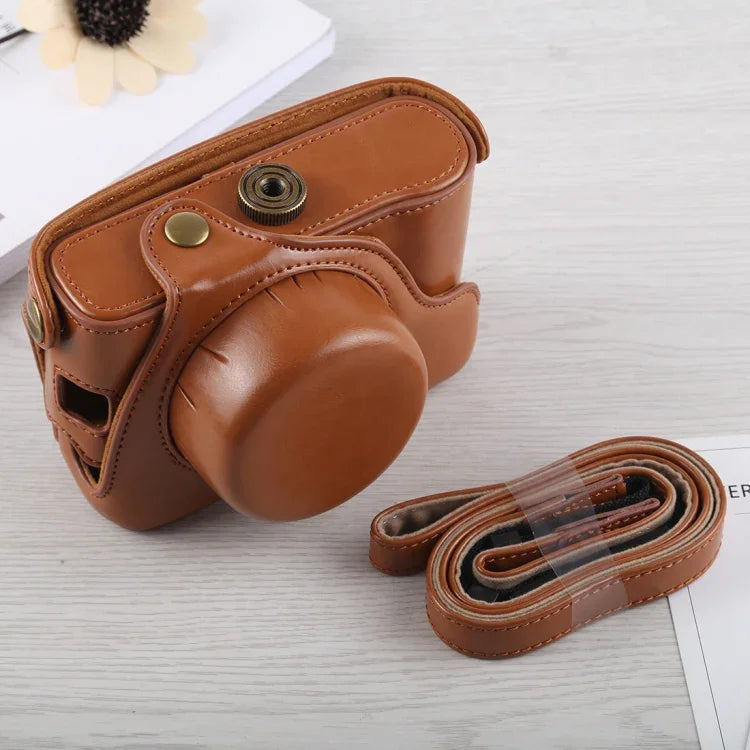 Estojo de Corpo Inteiro em Pele PU para Câmara Fujifilm X100F com Alça, Para FUJI X100F