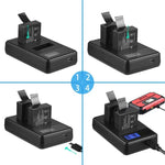 Carregador Duplo de Baterias com Ecrã LCD para SJCAM SJ7000 / SJ6000 / SJ5000 / SJ4000, Mostra Capacidade de Carga, Para SJCAM SJ7000