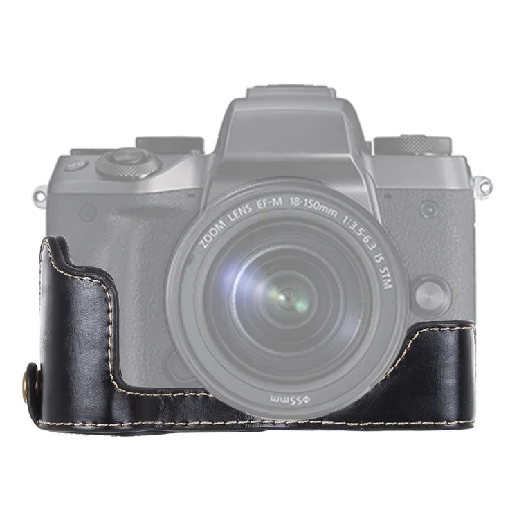 Base de Estojo Metade para Câmara em Pele PU com Rosca 1/4 polegadas para Canon EOS M5, Para Canon M5