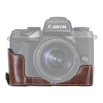 Base de Estojo Metade para Câmara em Pele PU com Rosca 1/4 polegadas para Canon EOS M5, Para Canon M5
