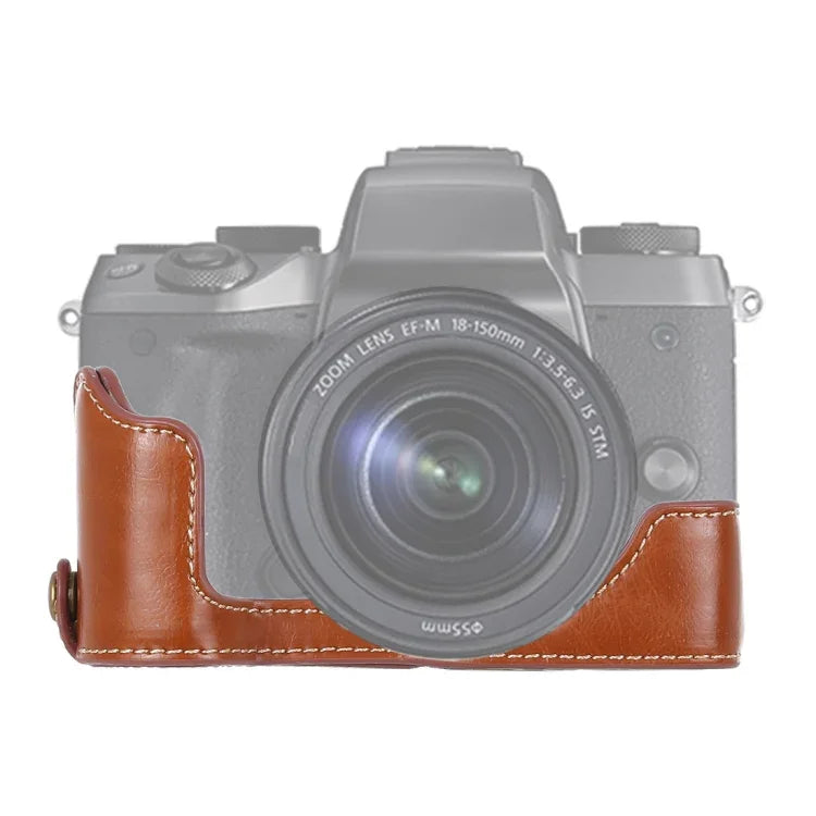Base de Estojo Metade para Câmara em Pele PU com Rosca 1/4 polegadas para Canon EOS M5, Para Canon M5