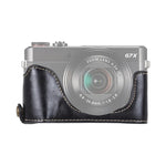 Base de meia capa para câmara em pele PU com rosca de 1/4 polegada para Canon G7 X Mark II, Para Canon G7X2