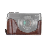 Base de meia capa para câmara em pele PU com rosca de 1/4 polegada para Canon G7 X Mark II, Para Canon G7X2